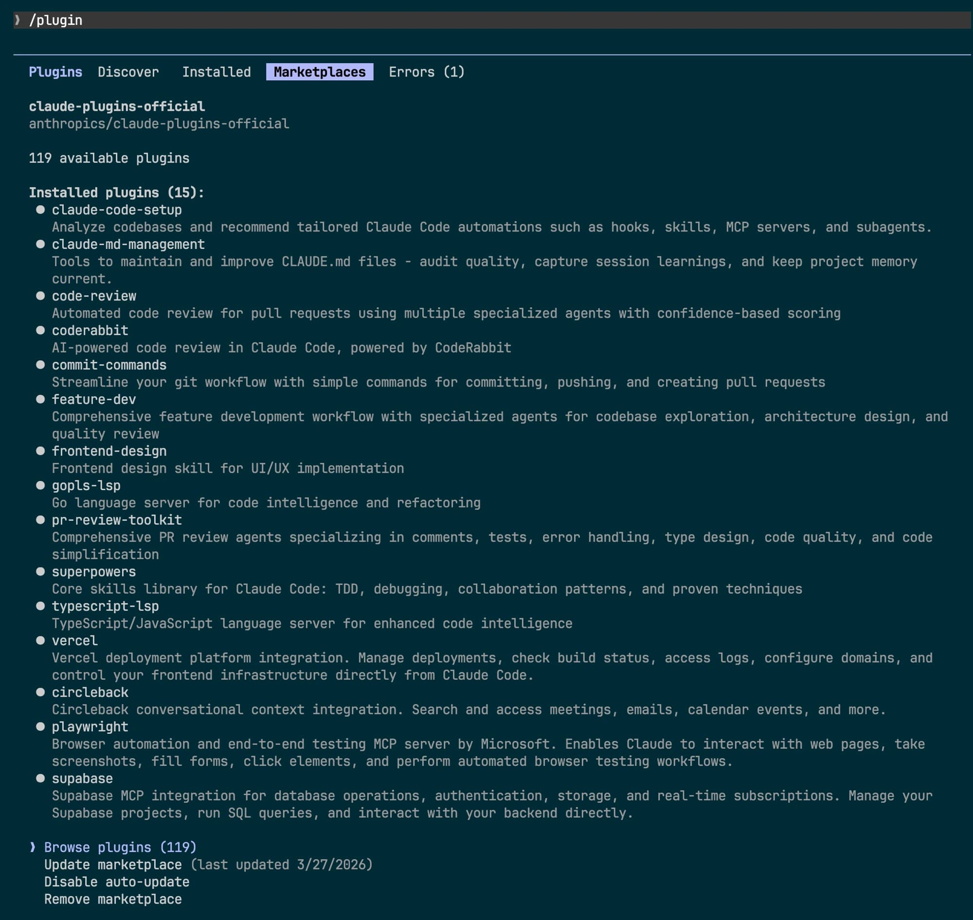 Claude Code /plugin Interface