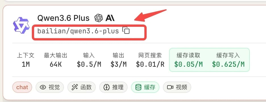 Copy model name with one click