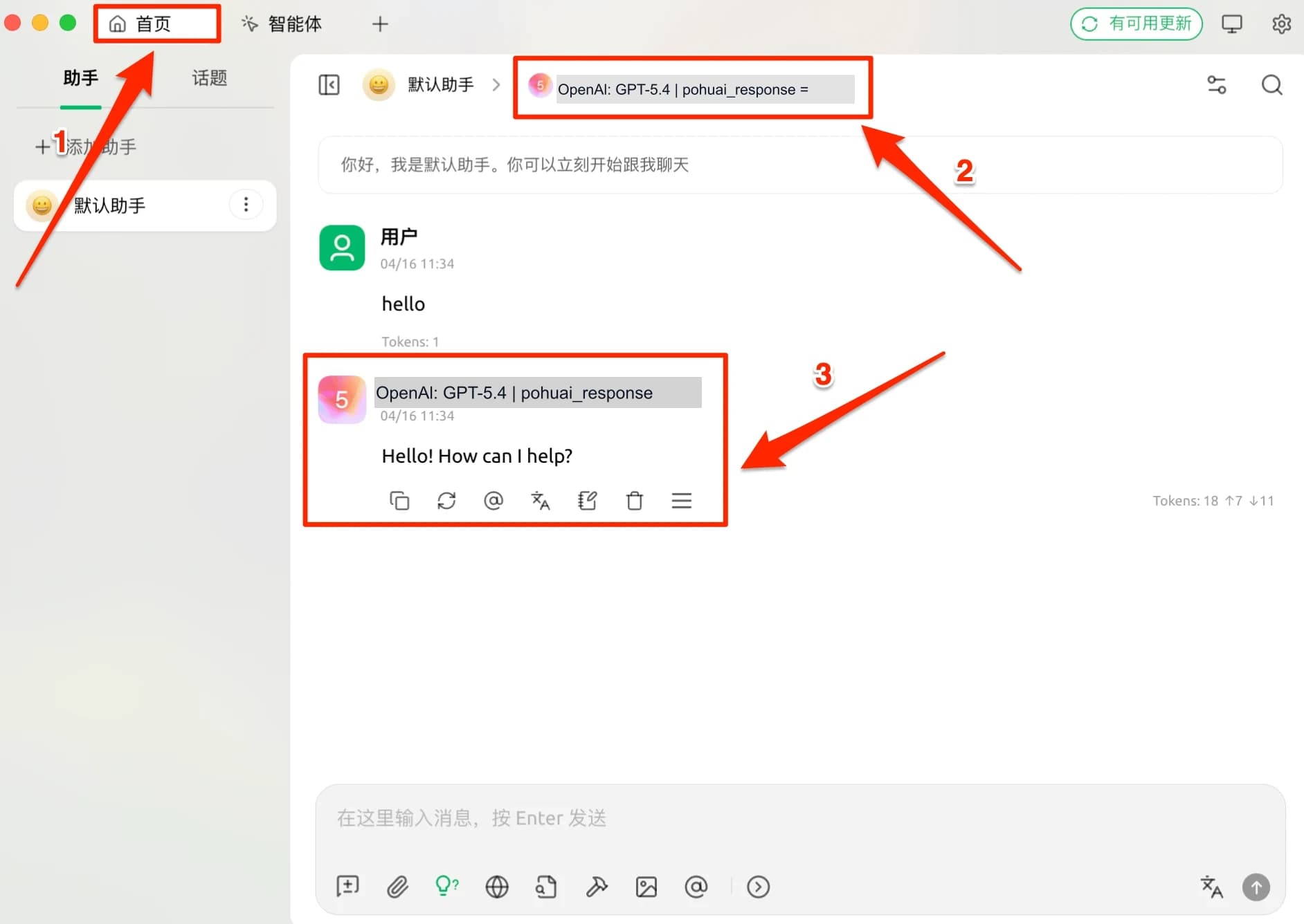 选择模型开始对话